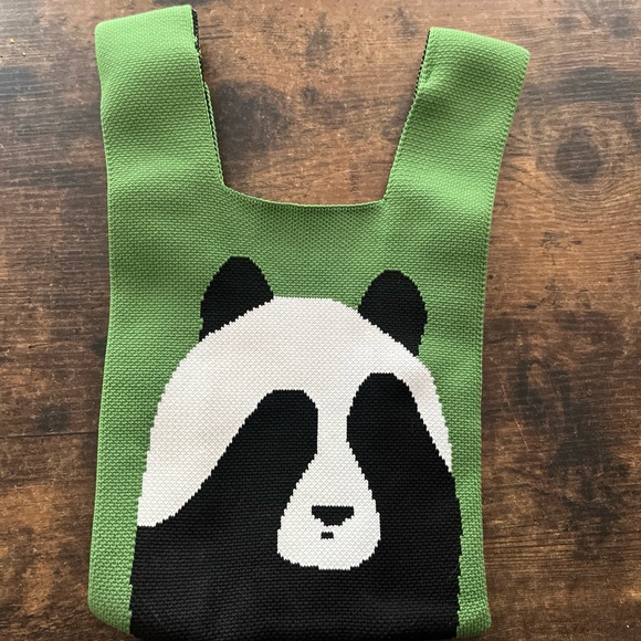 Handbags - Charming Green and Black Panda Tote Bag